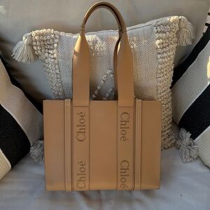 Chloe Beige Leather Tote